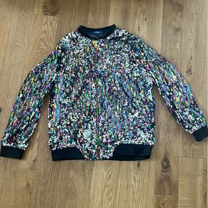 Women’s sparkly bomber jacket